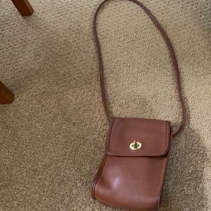 Vintage brown leather coach crossbody